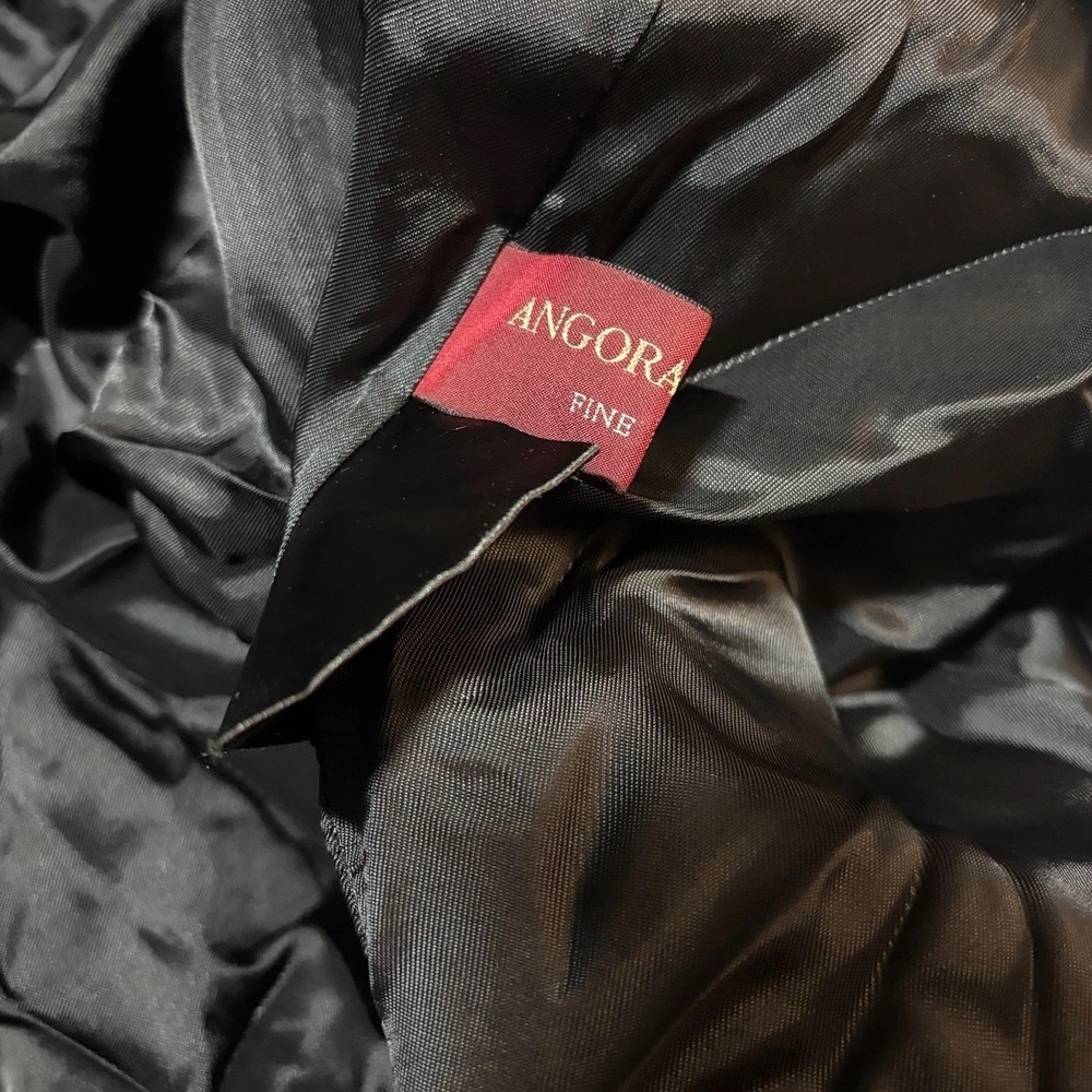 $1200 Designer Cinzia Rocca Angora‎ Wool Coat Flared Black Peacoat Italy - Picture 10 of 15